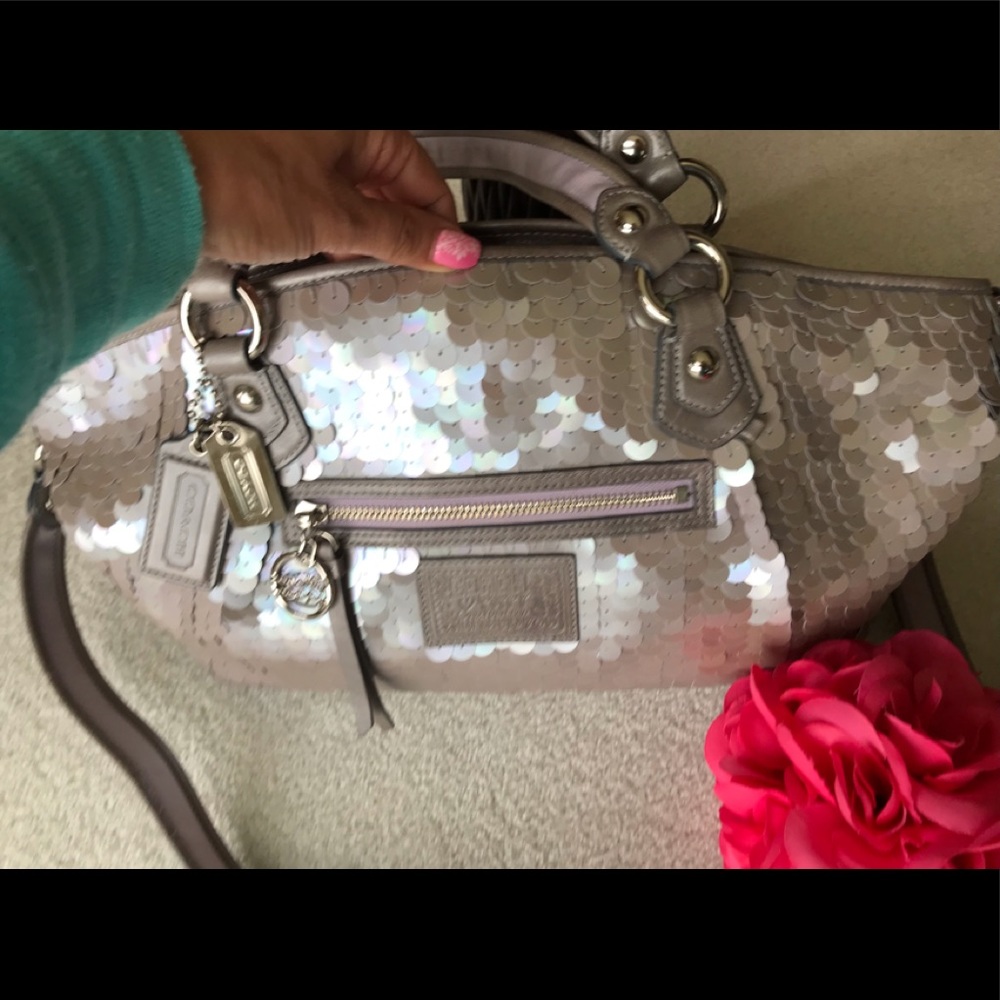 Coach sequin mermaid poppy rocker purse 17046
